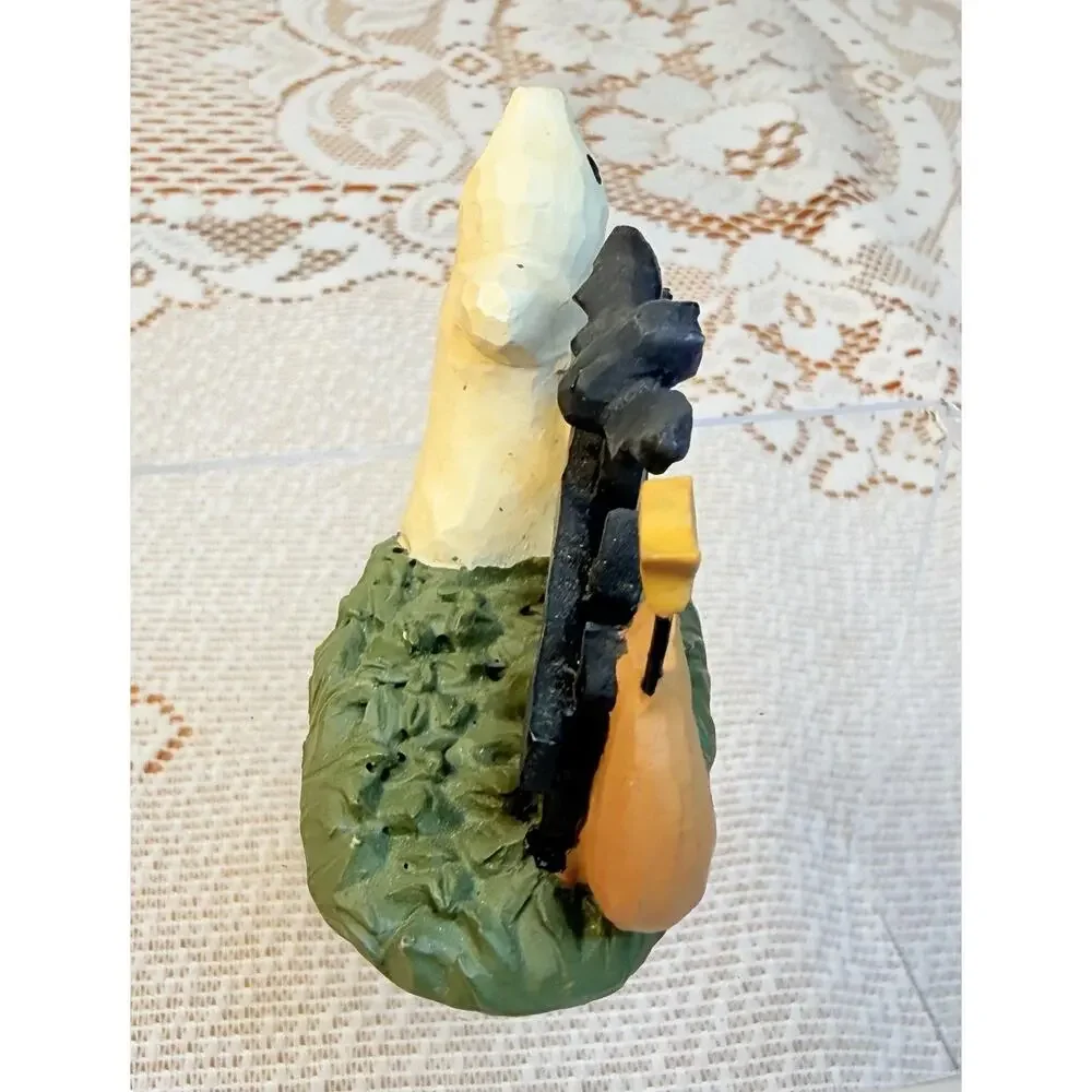 Halloween Ghost Bat & Crescent Moon Fence Scene Figurine
